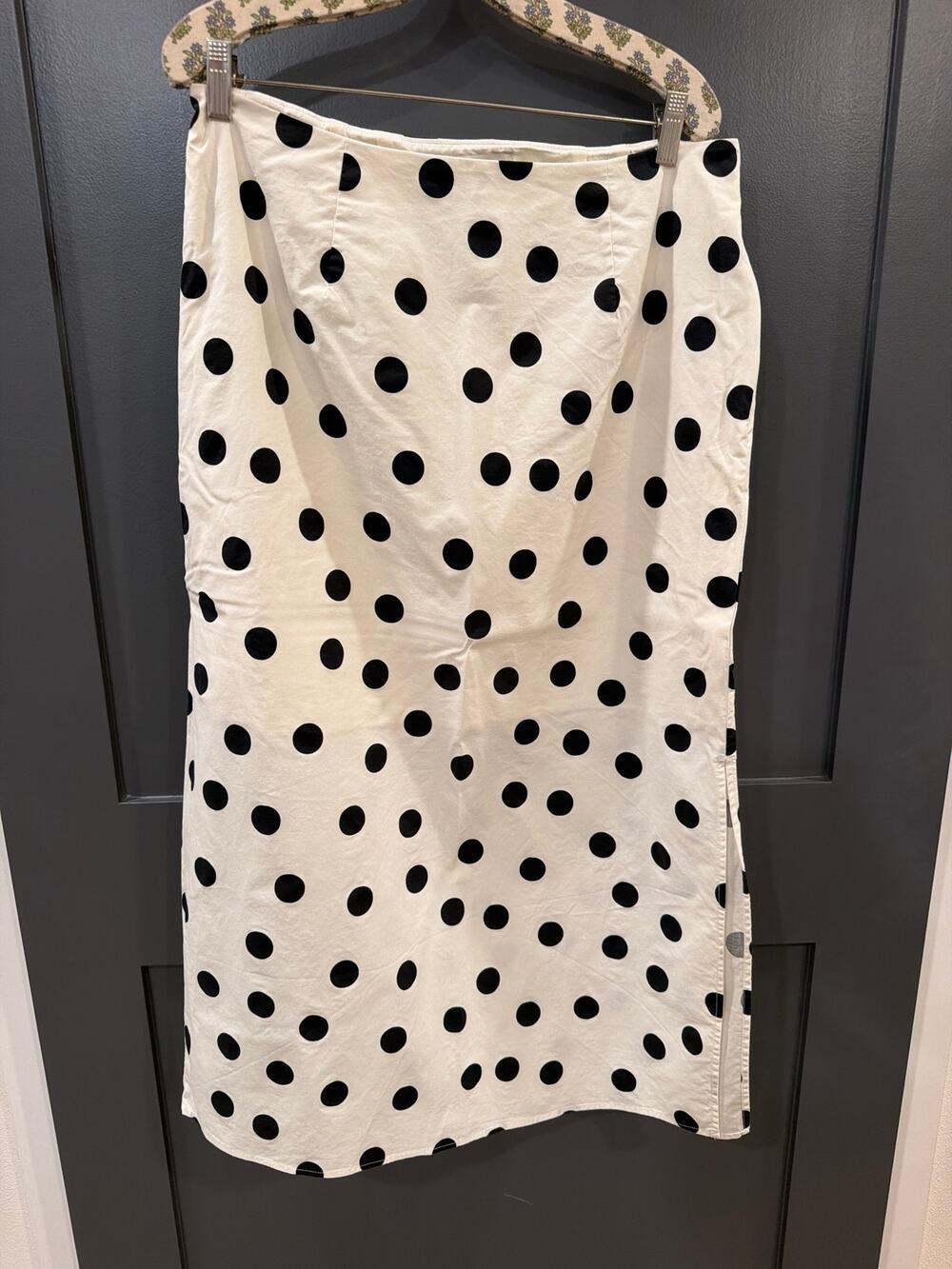 Loft Polka Dot Midi Skirt